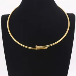 screw choker necklaces carter jewelry Choker Collar Stainless Steel Chinese Necklace Small Stand Colorless Diamond Inlaid Non Diamond Titanium Steel Nail Bracele