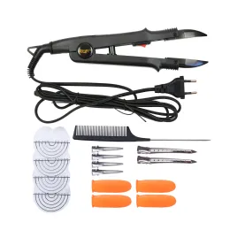 Rättvisa 1Set Fusion Iron Heat Connector Hårförlängningar Maskin Konstant Temperatur EU/US Plug Hair Accessory Kit Keratin Bindningsverktyg