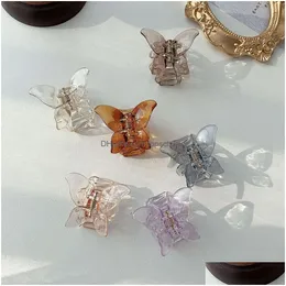 Hair Accessories 30Pcs 6 Colors Mini Butterfly Claw Crab Clips Headwear1Pc Korean Style Women Girls Fashion Transparent Drop Delivery Dh5O3