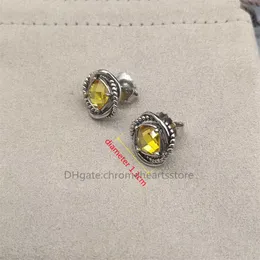 Orecchini a bottone vintage di lusso per donna con abbagliante zircone cubico giallo pietra trasparente 10 colori disponibili Orecchino di design perla all'ingrosso