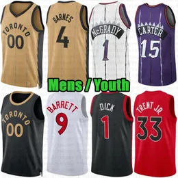 Custom Mens Youth Scottie Barnes Basketball Jersey 1 Gradey Dick Gary Trent Jr. Chris Boucher RJ Barrett Vince Carter Immanuel Quickley Kelly Olynyk Bruce Brown