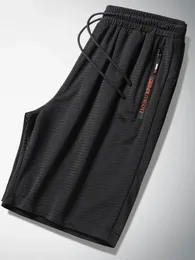 Pantaloncini da ginnastica estivi in rete nera da uomo Abbigliamento sportivo in nylon traspirante Pantaloni corti dritti Plus Size Pantaloncini da palestra casual larghi 8XL 9XL 240321