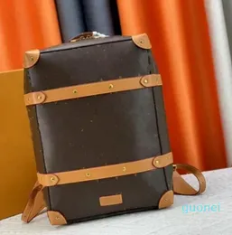 Zaino da valigia vintage classico di design da uomo Zaino da studente di grande capacità per uomo Zaini da borsa di design con doppia borsa a tracolla in pelle
