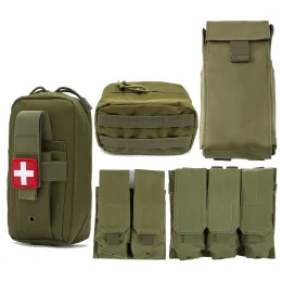 Väskor Militär Tactical Molle PouchesM4 AR15 5.56 Magazine Pouch, 12/20G Gauge Ammo Shootshell Holder, Utility Drop Pouch, Medical Påsar