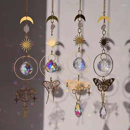 زخارف حديقة Suncatcher Crystal قوس قزح علامة من المنشورات معلقة الرياح رنين القلادة سحر السيارة ديكور المنزل هدايا عيد الميلاد في الهواء الطلق