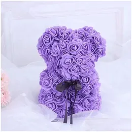 Animali di peluche ripieni 18 San Valentino di regalo Pe Rose Bear Ch Love Fl Style Day Bears Peluche bambola romantica Giocattoli carini Fidanzata Lmtfq