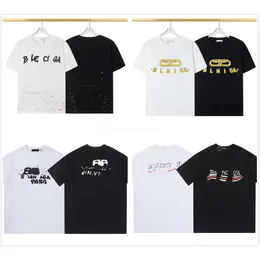 New mens T-shirt designer chest gold letter digital direct spray fashion men and women with the same oversized short-sleeved sweatshirt pullover cotton 3xl#99