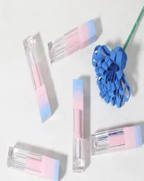 200pcslot quadrado vazio tubo de brilho labial gradiente rosa azul plástico elegante batom líquido recipientes cosméticos 5ml sample3888170