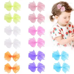 Hair Accessories 2pcs Waterproof Jelly Bows For Girls Glitter Pool Swim PVC Hairpins Holiday Summer Headwear Side Clip