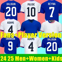 24 25 Pulisic McKennie Jersey Ertz Altidore Press Wood Morgan Lloyd 2024 2025 Ameryka koszula piłkarska Stany Zjednoczone Camisetas USA USMNT Player Men Kit