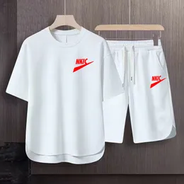 Terno esportivo masculino de seco rápido de verão novo masculino de duas peças Casual O-G-S-Shirt Fashion Fashion Sleeve Tracksuit de manga curta