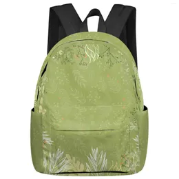 Mochila Planta Folhas Flores Ramos Simples Estudante Sacos Escolares Laptop Personalizado para Homens Mulheres Feminino Mochila de Viagem