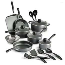 Cookware Sets 18 Piece Non-stick Set Steel Gray