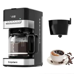 Empstorm 12 Cup Programmable Maker -1000W Fast Brew Coffee Hine Glass Carafe, Auto Shut Off&4-hour Keep Warm, Anti Drip System, Strong Brew, Black with