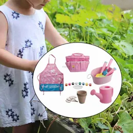 Sand Play Water Fun Kids Gardening Tool Set Apron Watering Can Sturdy Tote Bag Educational Toy Beach Sand Toy for Kids Preschool Boys Children Girls 240321