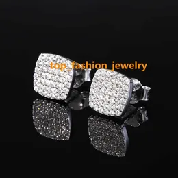 Mode-Stil weiß vergoldet S925 Sterling Silber Nahkampf Diamant Moissanit Silber Ohrringe Schmuck