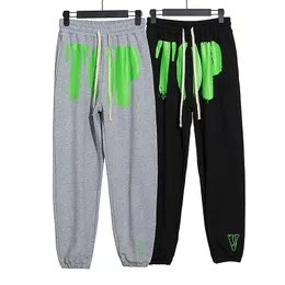 Vlone Men's Pants Guard Pants Classic Reflective Letters Fashion Clothing Fashion Märken Mäns lyxkläder Pure Cotton Simple Street Hip Hop Casual Pants 999