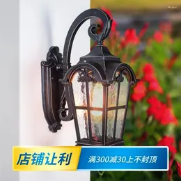 Trädgårdsdekorationer Ancient Roman Outdoor European Waterproof Wall Lamp Villa Gate Courtyard Balcony Exterior Retro Lampor