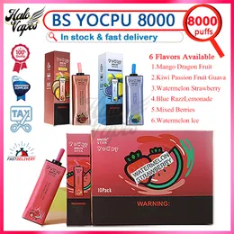 Original BREZE STIIK Yocup 8000 Puff Einweg-E-Zigaretten-Vape-Stift mit wiederaufladbarem E-Juice-Akku mit 400 mAh, 17 ml Fassungsvermögen, 8K Puffs, 6 verschiedene Geschmacksrichtungen