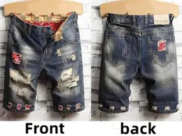 Il designer di jeans adotta una tecnica scavata unica, pantaloncini da uomo e da donna alla moda, tendenza estiva, vestibilità ampia, possono essere abbinati a T-shirt, Polo