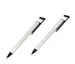 Süblimasyon için Bütün Beyaz Kalem Boş Ballpen Shrink Warp Telefon Stand Pens Promosyon Okul Ofis Yazma Sınırları2446691