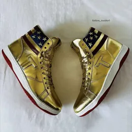 T Trump trampki Never Surrending High-Tops Designer 1 1s Gold Custom Men Treners Outdoor Trenerów komfortowy sport swobodny modny koronkowy buty na zewnątrz 177