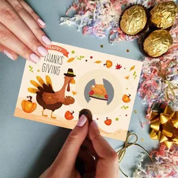 Party Decoration Thanksgiving Scratch Game Turkey Cards Holiday Festive Raffle Tickets Hållbara