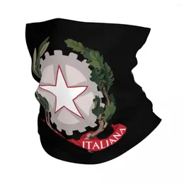 Bandanas Emblem of Włoch Bandana Neck Gaiter Windproof Scarf Cover Men Women Italian Flag Flag Rurka Balaclava