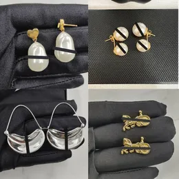 2024 Ear Stud Donna CELI orecchino placcato oro 18 carati Designer di marca di lusso Lettera esagera perle classiche forma carambola Orecchini collana Gioielli per feste di nozze