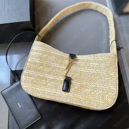 Borsa a mano in paglia Borsa a tracolla firmata Borsa da spiaggia per donna Borsa hobo estiva da donna di alta qualità in erba Borsa piccola all'uncinetto