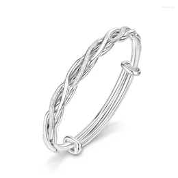 Bangle Sterling Silver Bracelet For Women S999 Pure Not Easy To Fade Hand Jewelry