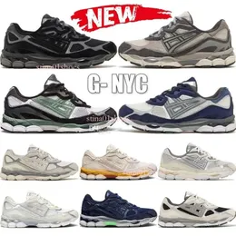 Top Gel NYC Marathon Running Shoes 2023 Designer Oatgryn Betong Navy Steel Obsidian Grey Cream White Black Ivy Outdoor Trail Sneakers Storlek 36-45 60