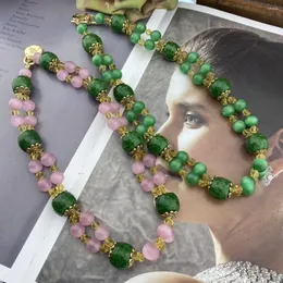 Catene Collana con perle di vetro fatte a mano dal temperamento vintage per la festa di nozze del regalo della ragazza delle donne