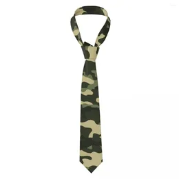 Bow Ties Green Camouflage Military Camo Necktie Silk Polyester 8 Cm Narrow Neck Men Accessories Cravat Wedding Office
