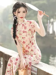 Ethnic Clothing Young Retro Chinese Republican Style Half Cardigan Cheongsam Spring Daily Wearable Dress