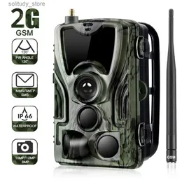 Hunting Trail Cameras 2G Cellular MMS P SMS Wildlife Trail Hunting Camera 20MP 1080p Night Vision Infraröd trådlös kamera HC801M Q240321