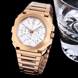 Wysokiej jakości męski zegarek kwarcowy stalowy wielokąt