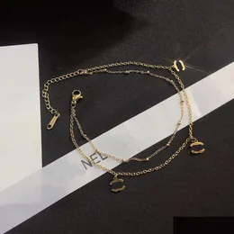 Anklets kvinnor deser 18k guld pläterad sommar rostfritt stål hänge kedja ben smycken mode tillbehör gåva dropp leverans dhn9e