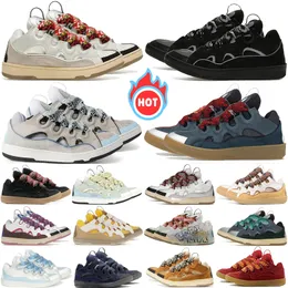 Lavines Sapatos Luxo Couro Curb Sneakers DesignerShoes para Homens Mulheres Extraordinária Sneaker Casual Bezerro Borracha Nappa Platformsole Sapatos