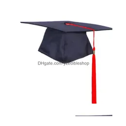 Cappelli per feste Scuola accademica Laurea Nappe Berretto per scapoli Master Dottore Università Consegna goccia Giardino domestico Forniture festive Dhbdp