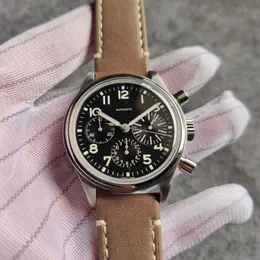 Vintage Chronograph Men Watch zegarek 41 mm mechaniczny wodoodporny automatyczny ruch Grand Ojciec Prezent Orologio Di Lusso229r