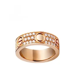 Luxo clássico anel designer diamantes amor anéis 18k banhado a ouro unisex anel casal jóias casamento dia dos namorados presente tamanho 5-11