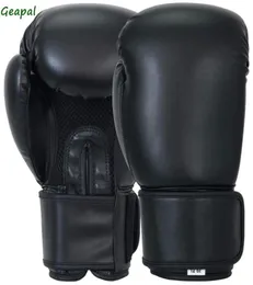 Geapal Boxing Gloves Syntetisk läderväska Stanshandskar för hem Gym Kickboxing Training Gear Stay Cool Mesh Palm Sparring Mitt1723154