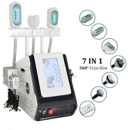 360 Cryolipolysy 동결 레이저 Lipo Fat Contour Machine 초음파 캐비테이션 바디 슬림 무선 주파수 스킨 리프팅 스파 머신 휴대용 7 in 1