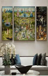 Dipinti 3 Pannelli Il Giardino Terrestre di Hieronymus Bosch Riproduzioni Immagine Modulare Tela Wall Art For Living Room Decor9577403