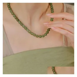 Other Fashion Accessories Chinoiserie Style Jade Necklace For Women Mothers Day Gift Drop Delivery Otrpq