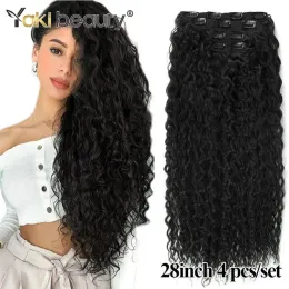 Stück Stück Stück 28 '' Synthetic Kinky Curly Clipin Haar