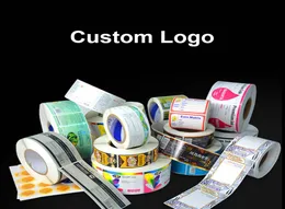 Custom vinyl waterproof front and back package label white BOPP roll adhesive sticker color printing bottle labels Seal Stickers W9182822