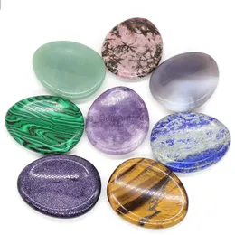 Face Massager 10 pieces/set Wholesale Anxiety Stone Natural Gem Thumb Massage Therapy Crystal Chakra Spirit Therapy Mineral Tools 240321