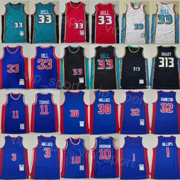 레트로 농구 chauncey billups 유인대 1 남자 빈티지 벤 월리스 30 리차드 해밀턴 32 Isiah Thomas 11 Dennis Rodman 10 Grant Hill 33 후퇴 자수